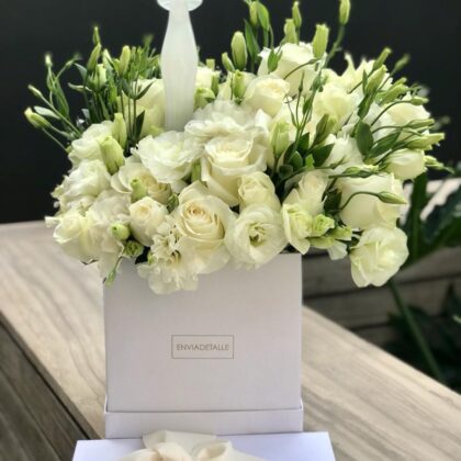 Caja Flores con Virgen de Onix