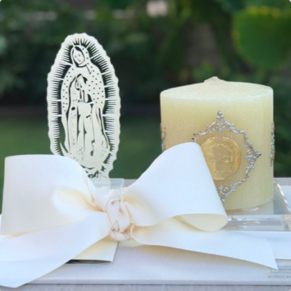 Virgen con Cirio San Benito en tabla