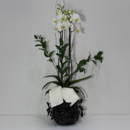 Orquídea en Base Artesanal Mexicana