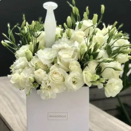 Caja Flor con Virgen ónix